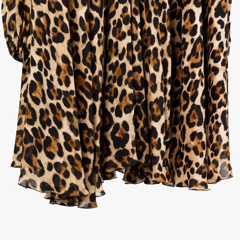 Blumarine PF/21 Leopard-Print Cut-Out Pleated Mini Dress - Picture 8 of 12